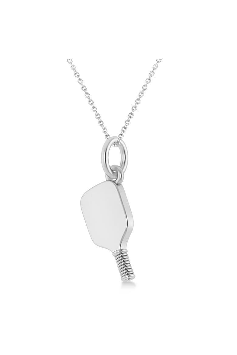 Womens Pickleball Paddle Pendant Necklace 14K, Alternate, color, white gold