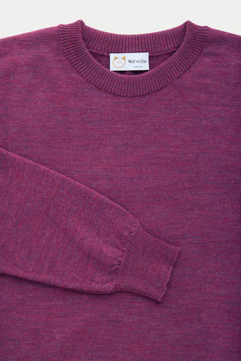 Wool Crewneck Sweater, Alternate, color, Purple