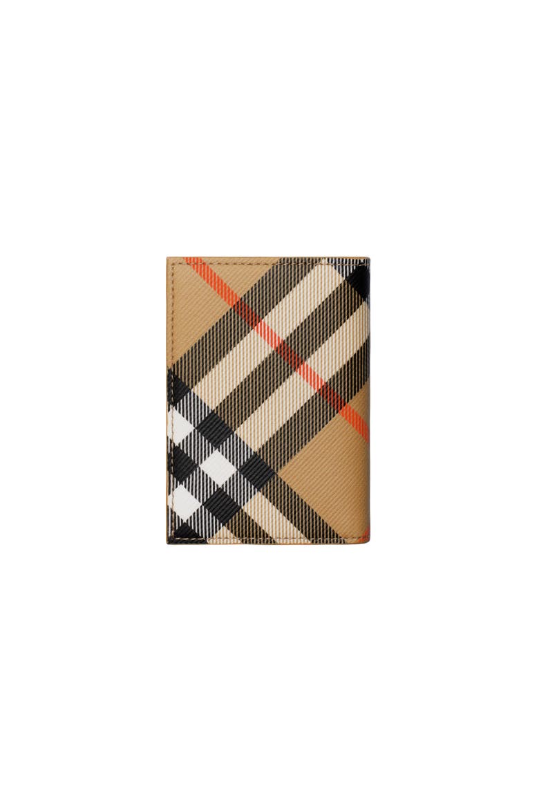 Check Folding Card Case, Alternate, color, Sand beige