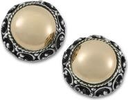 SAMUEL B. Sterling Silver & 18K Rose Gold Button Stud Earrings
