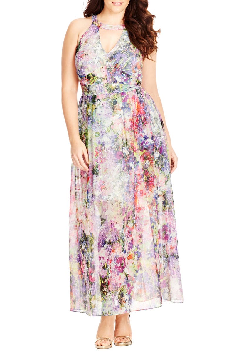 City Chic 'Floral Burst' Maxi Dress, Main, color,