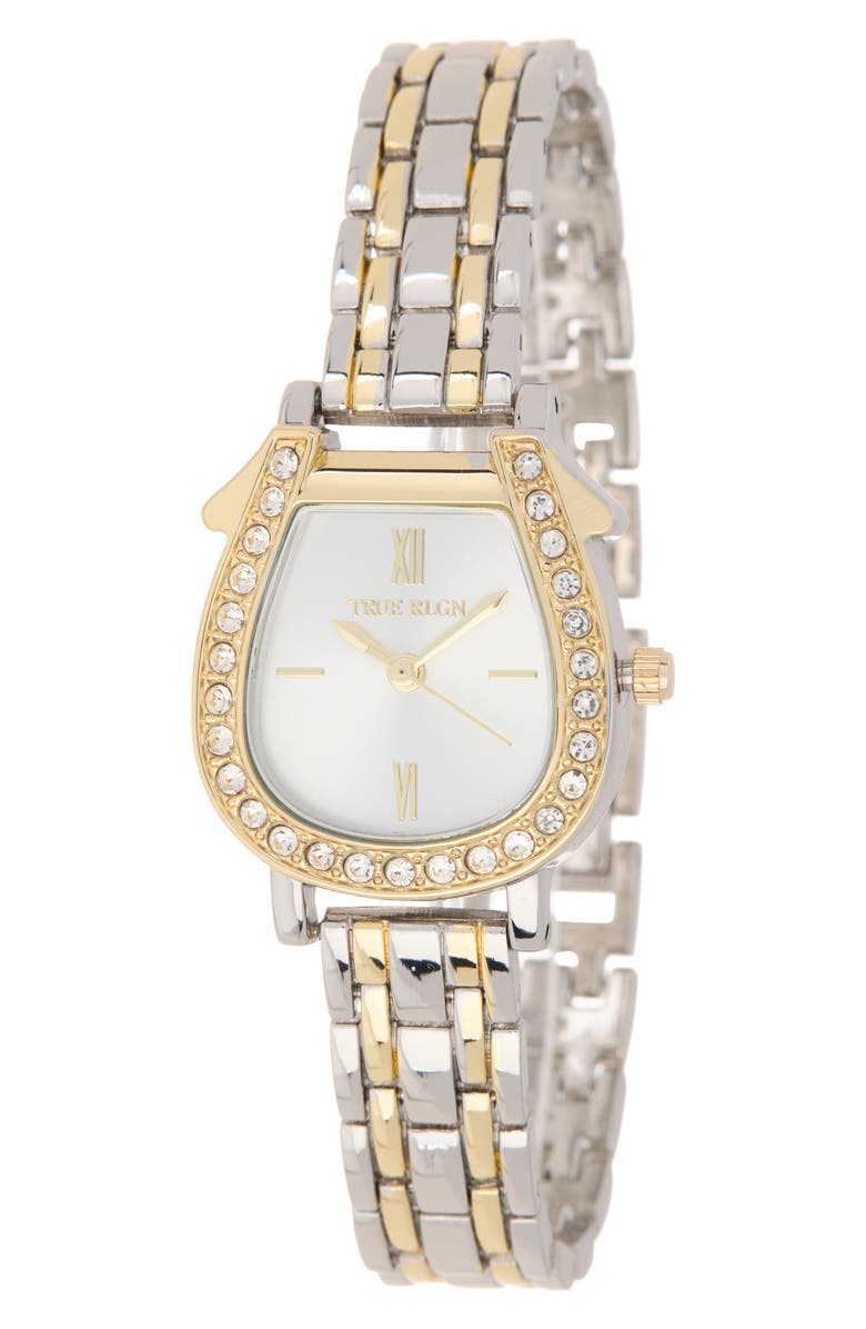 True Religion Horseshoe Case Bracelet Watch, 26.2mm, Main, color, Two Tone