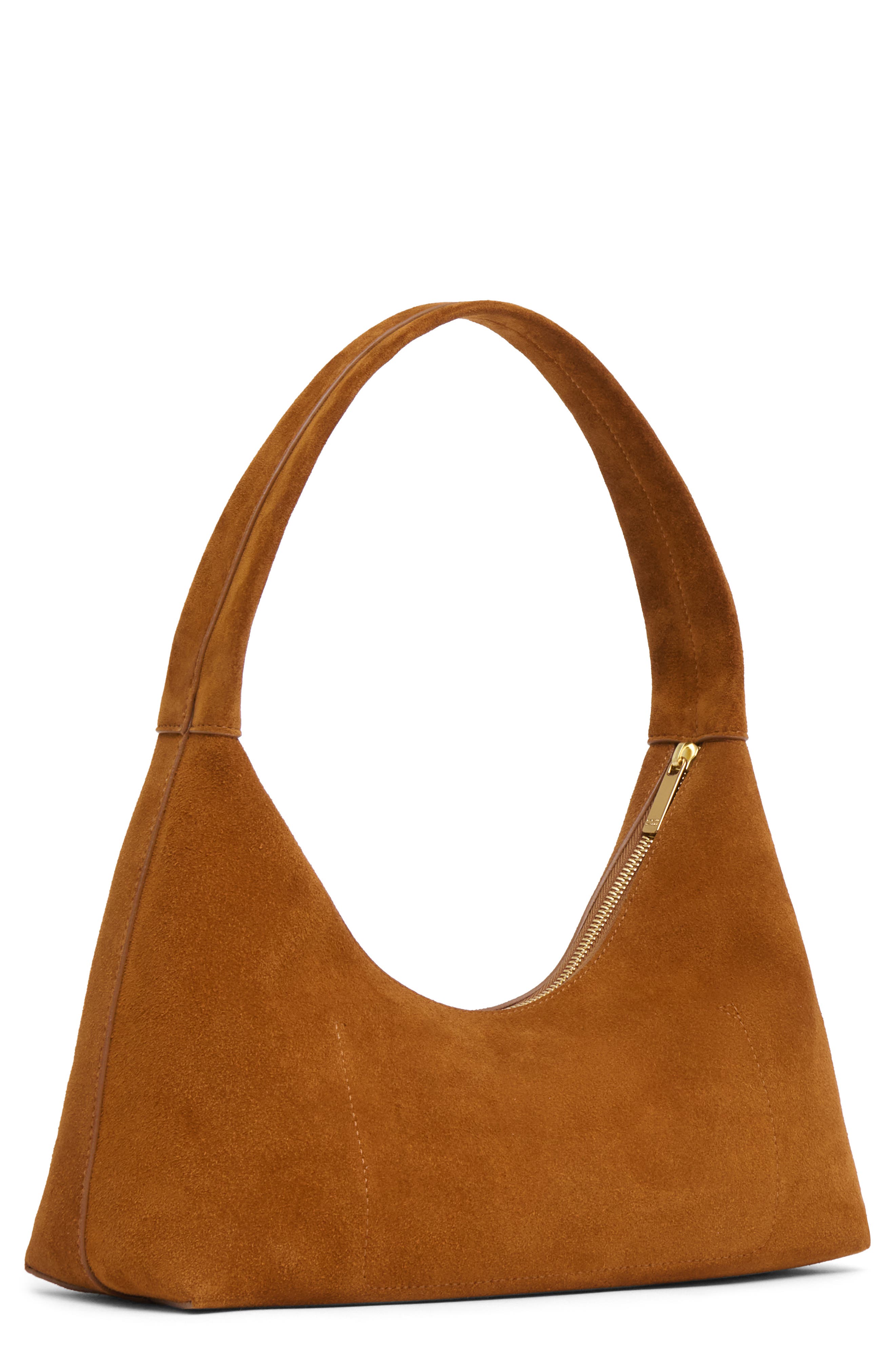 Mansur Gavriel Candy Baguette Suede Shoulder Bag, Alternate, color, Saddle