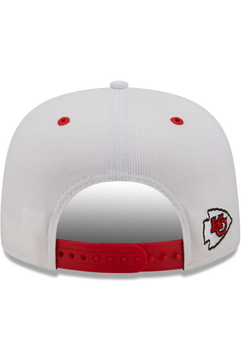 Men's New Era White/Red Kansas City Chiefs Sparky Original 9FIFTY Snapback Hat, Alternate, color, White