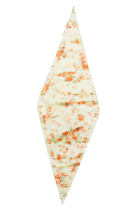 Floral Creased Silk Scarf