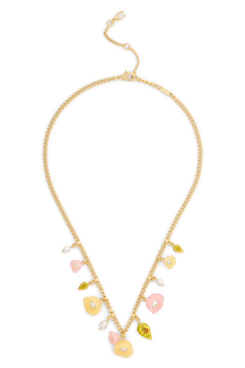 Floral Charm Statement Necklace, Main, color, GOLD/ MULTI