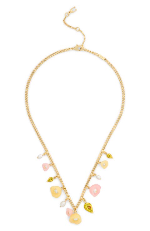 Floral Charm Statement Necklace