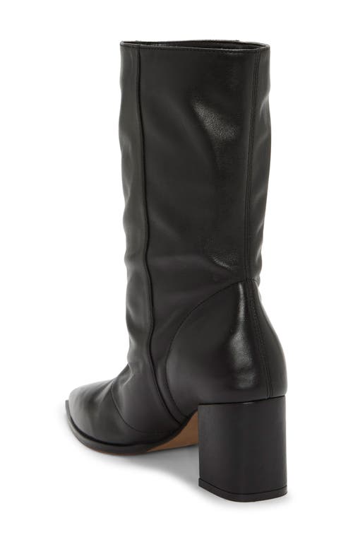 Vince Camuto Lorrys Whipstitch Block Heel Boot In Black