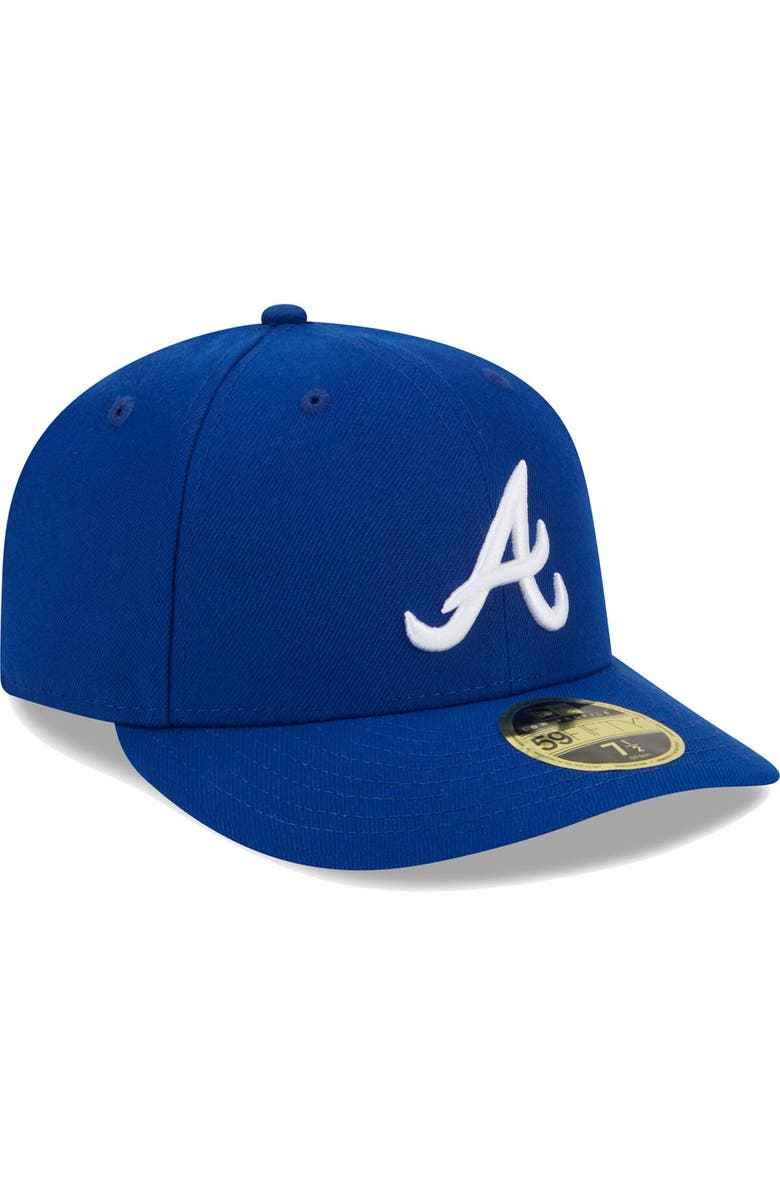 New Era Men's New Era  Royal Atlanta Braves White Logo Low Profile 59FIFTY Fitted Hat, Alternate, color, 