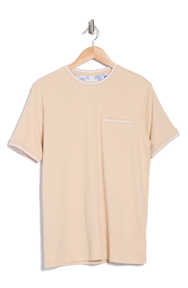 DENIM AND FLOWER Dressy Tip Crewneck T-Shirt, Alternate, color, Sand