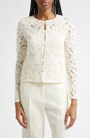 Emporio Armani Open Stitch Cotton Blend Cardigan
