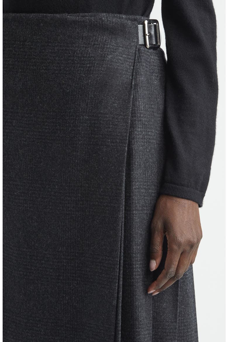 x Le Kilt Glen Plaid Wool & Cashmere Kilt, Alternate, color, CHARCOAL / GREY SHADOW CHECK