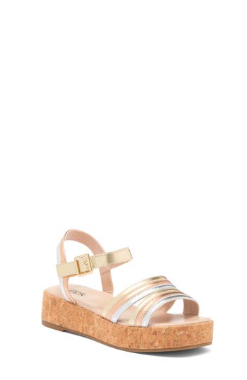 Nordstrom Rack Kids' Katherine Cork Platform Sandal In Brown