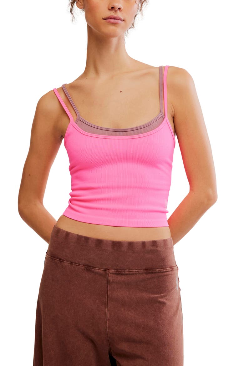 FP Movement All Clear Coastline Camisole, Main, color, HOT PINK COMBO