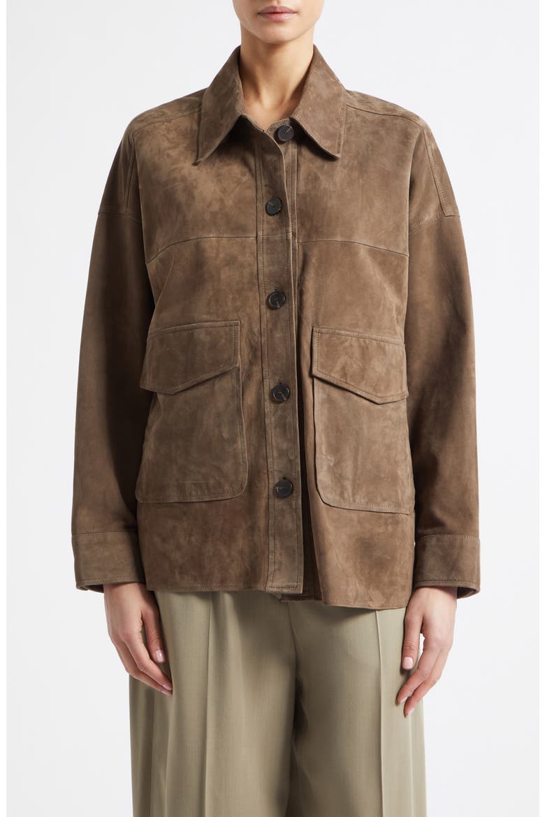 Kaylee Lamb Suede Jacket, Main, color, SOIL