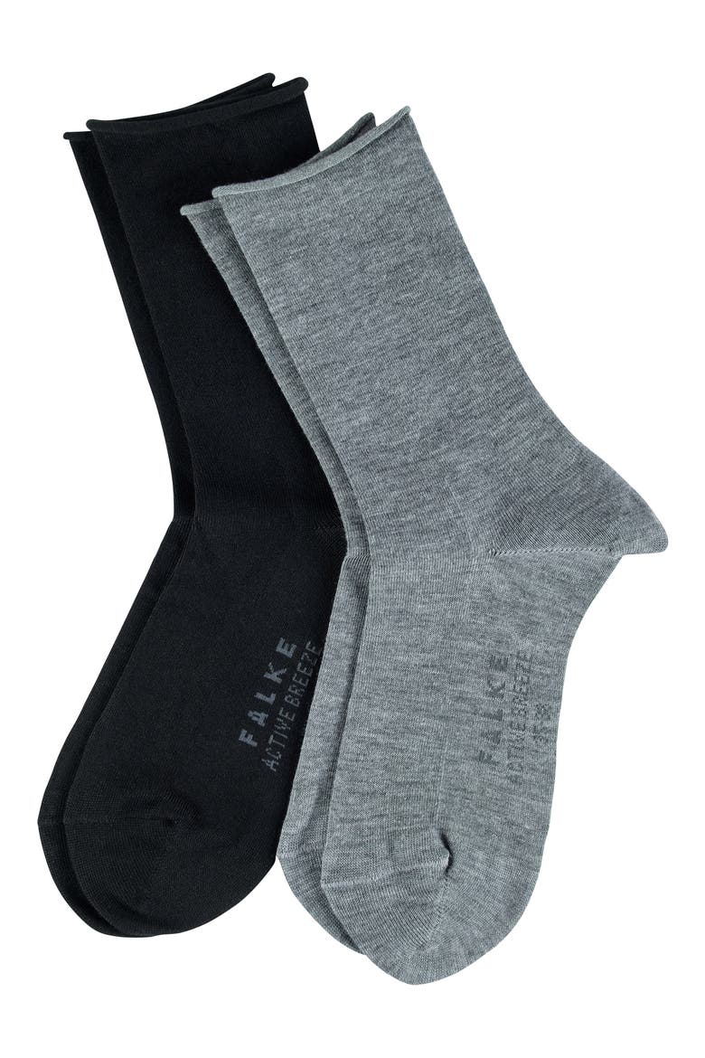 Active Breeze 2-Pack Socks, Alternate, color, BLACK/ GREY