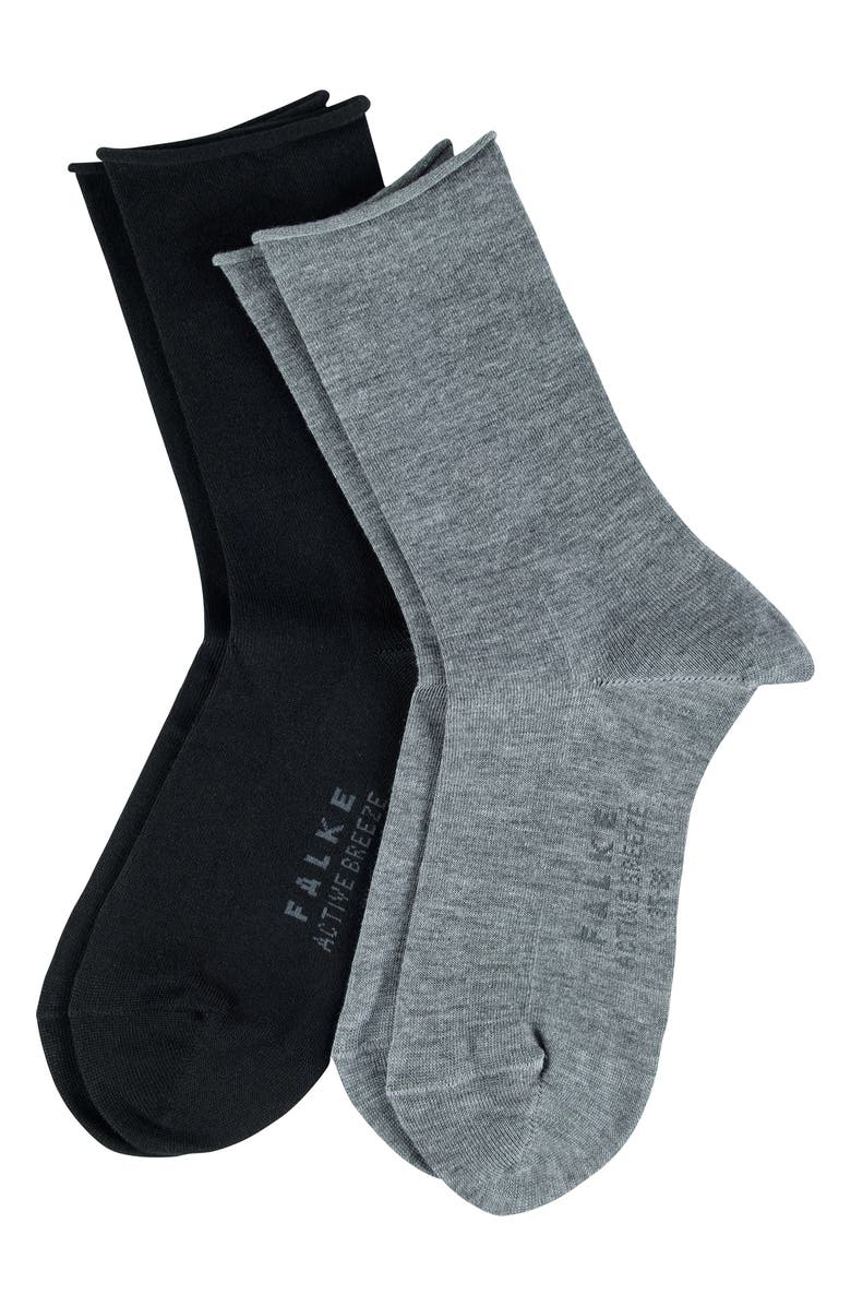Falke Active Breeze 2-Pack Socks, Alternate, color, Black/ Grey