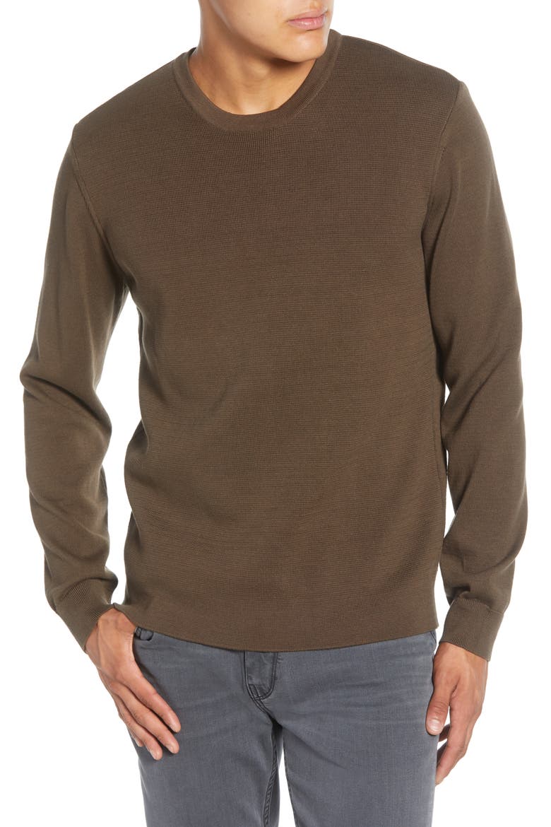 Milano Regular Fit Crewneck Sweater, Main, color, LODEN GREEN