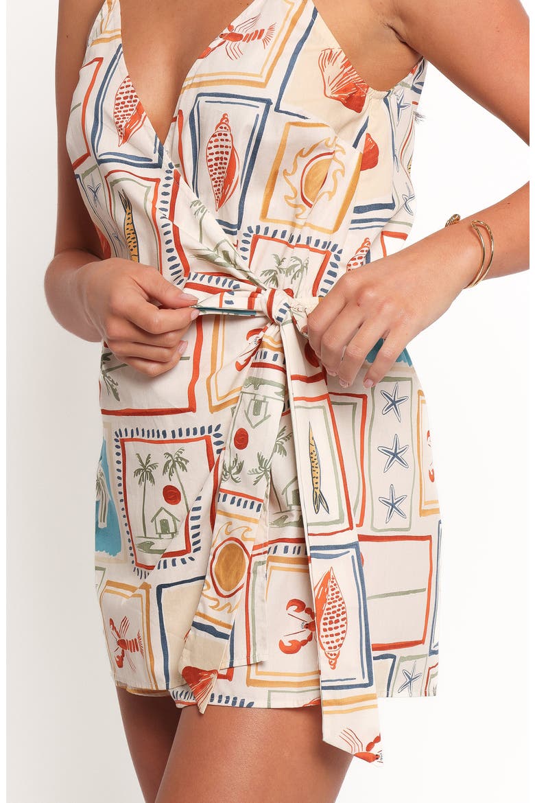 Sardinia Print Cotton Wrap Romper, Alternate, color, SARDINA