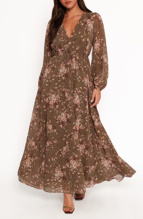 Anisa Long Sleeve Floral Maxi Dress