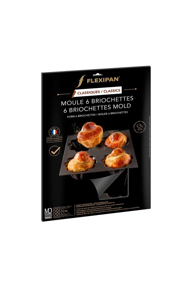 Flexipan 6 Briochettes Mold, Alternate, color, Black