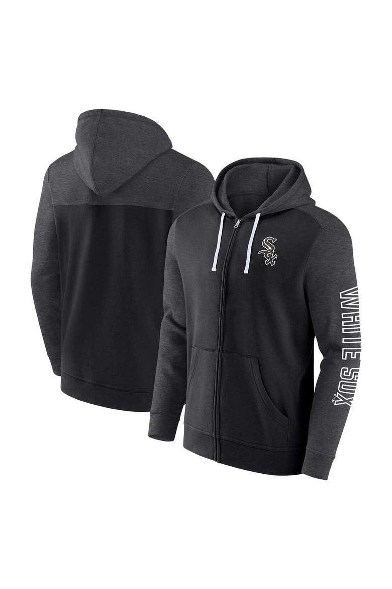 Men's Fanatics Branded Black Chicago White Sox Offensive Line Up Lightweight Full-Zip Hoodie, Alternate, color, Black
