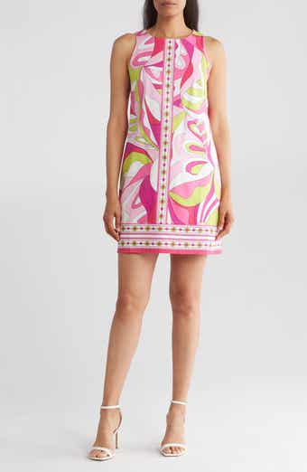 Floral Print Cotton Sateen Shift Dress