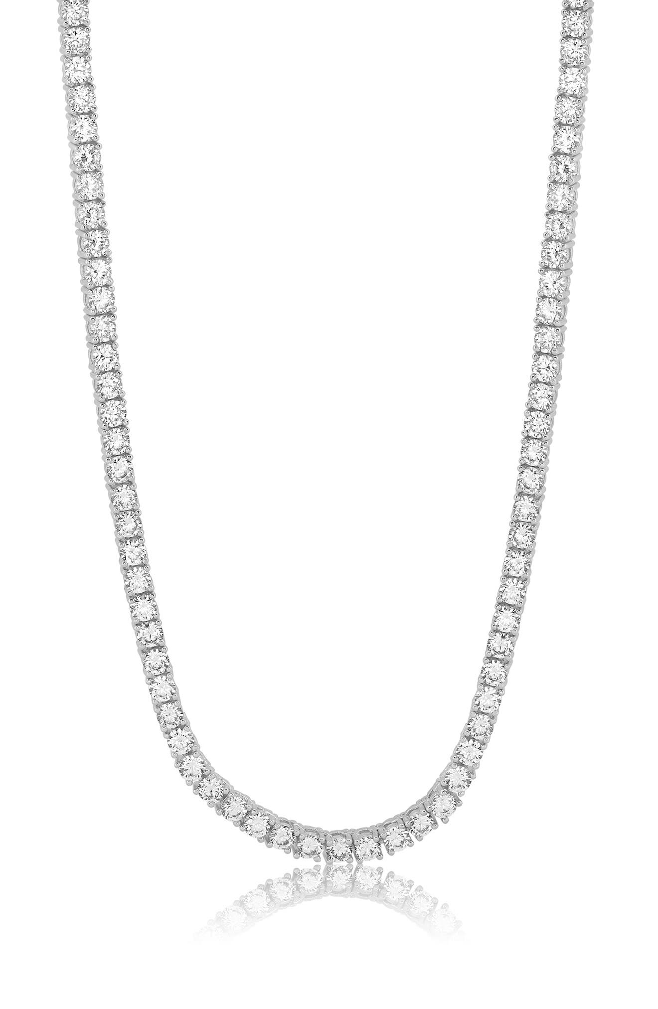 Round Cubic Zirconia Tennis Necklace