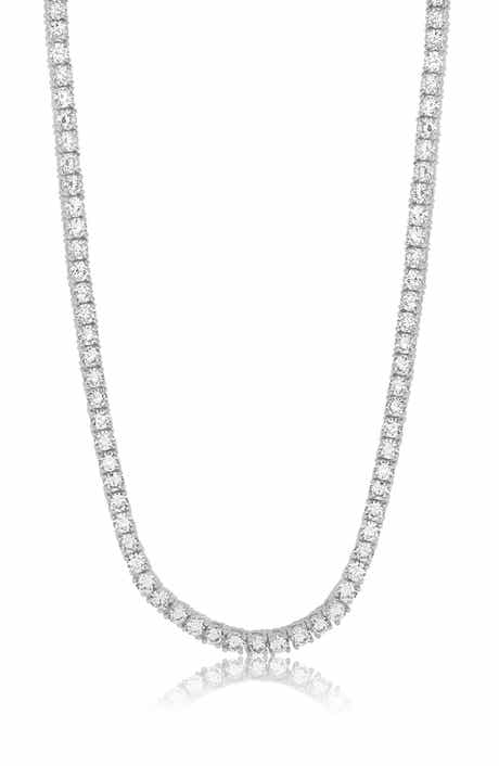 Round Cubic Zirconia Tennis Necklace