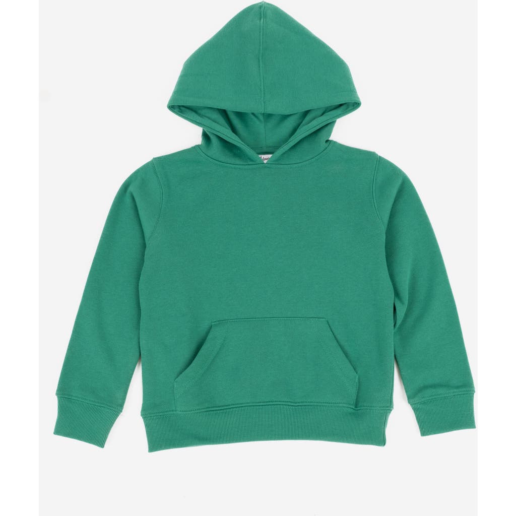 Leveret Kids Pullover Hoodie, Cotton Blend, Kangaroo Pocket, Solid Colors In Green