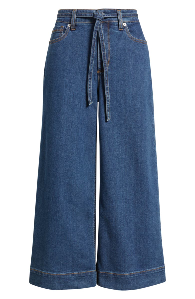 Anne Klein Wide Leg Drawstring Jeans, Alternate, color, Harbor Wash