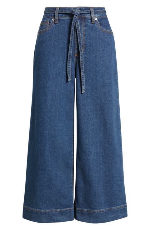 Wide Leg Drawstring Jeans