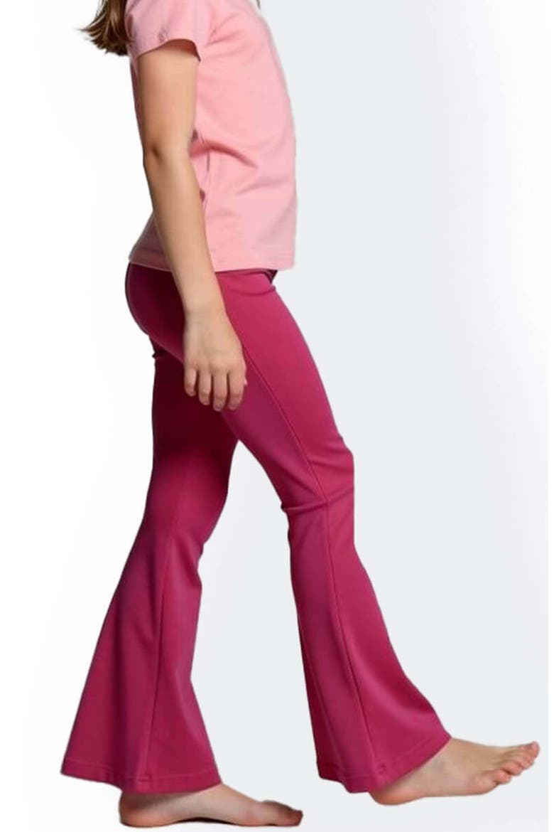 Organic Cotton Solid Flare Leggings, Alternate, color, Raspberry