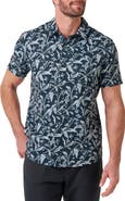 TravisMathew Techwoven Coast Floral Short Sleeve Performance Button-Up Shirt
