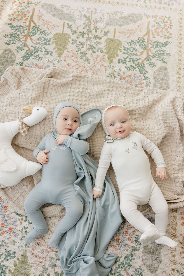 Cross Stitch Duckling Collection - Layette Set, Alternate, color, Ivory/Pink