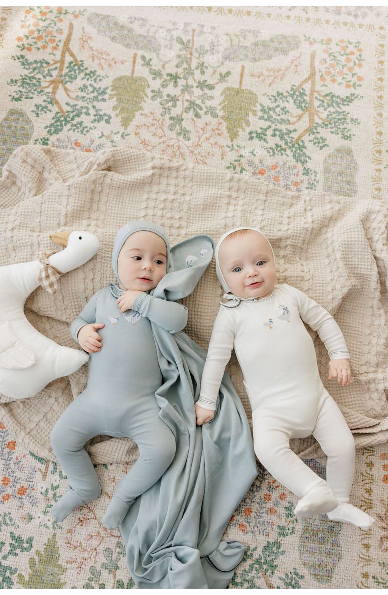 Ely's & Co. Cross Stitch Duckling Collection - Layette Set, Alternate, color, Ivory/Pink