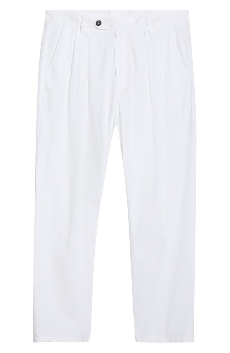 Massimo Alba Stan Pleated Cotton Trousers, Main, color, Bianco