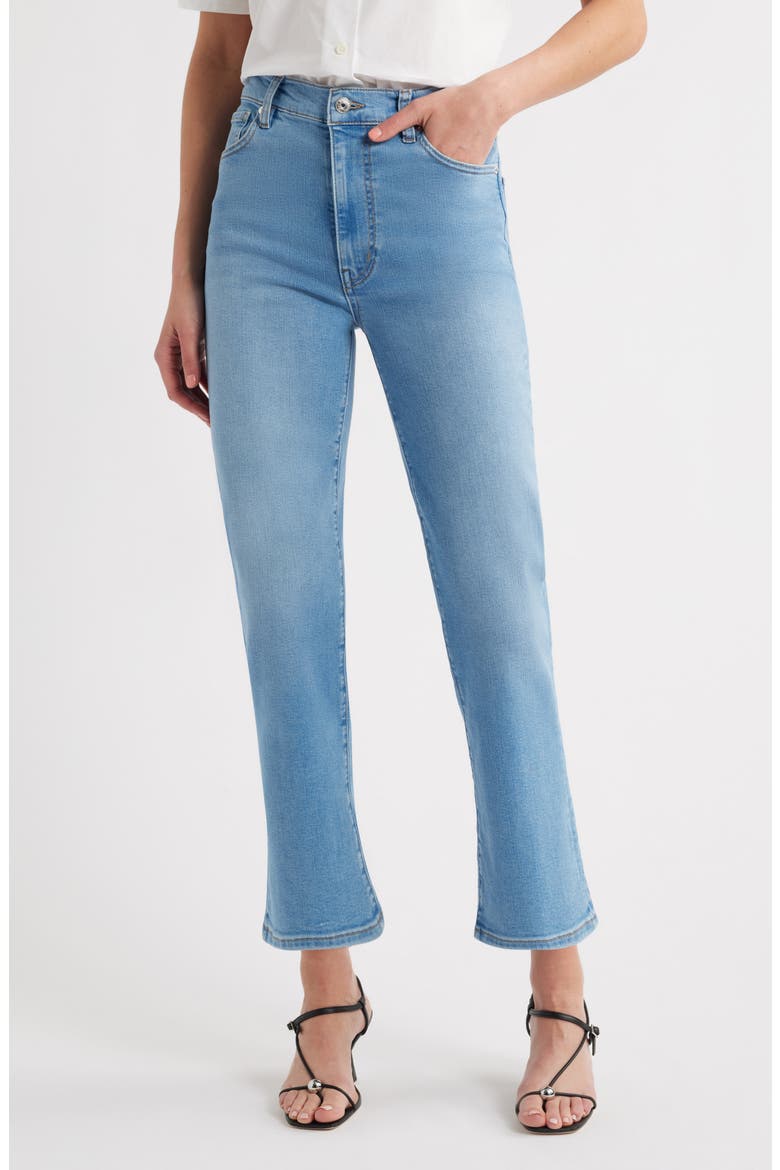 Le Sleek High Waist Ankle Straight Leg Jeans, Main, color, HONEYMOON