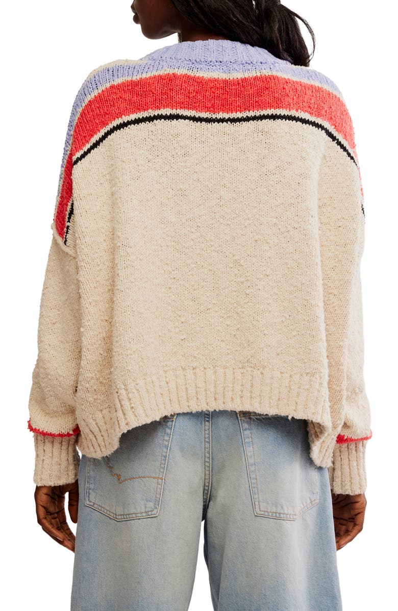 Free People Fast Lane Oversize Sweater, Alternate, color, Race Car Combo