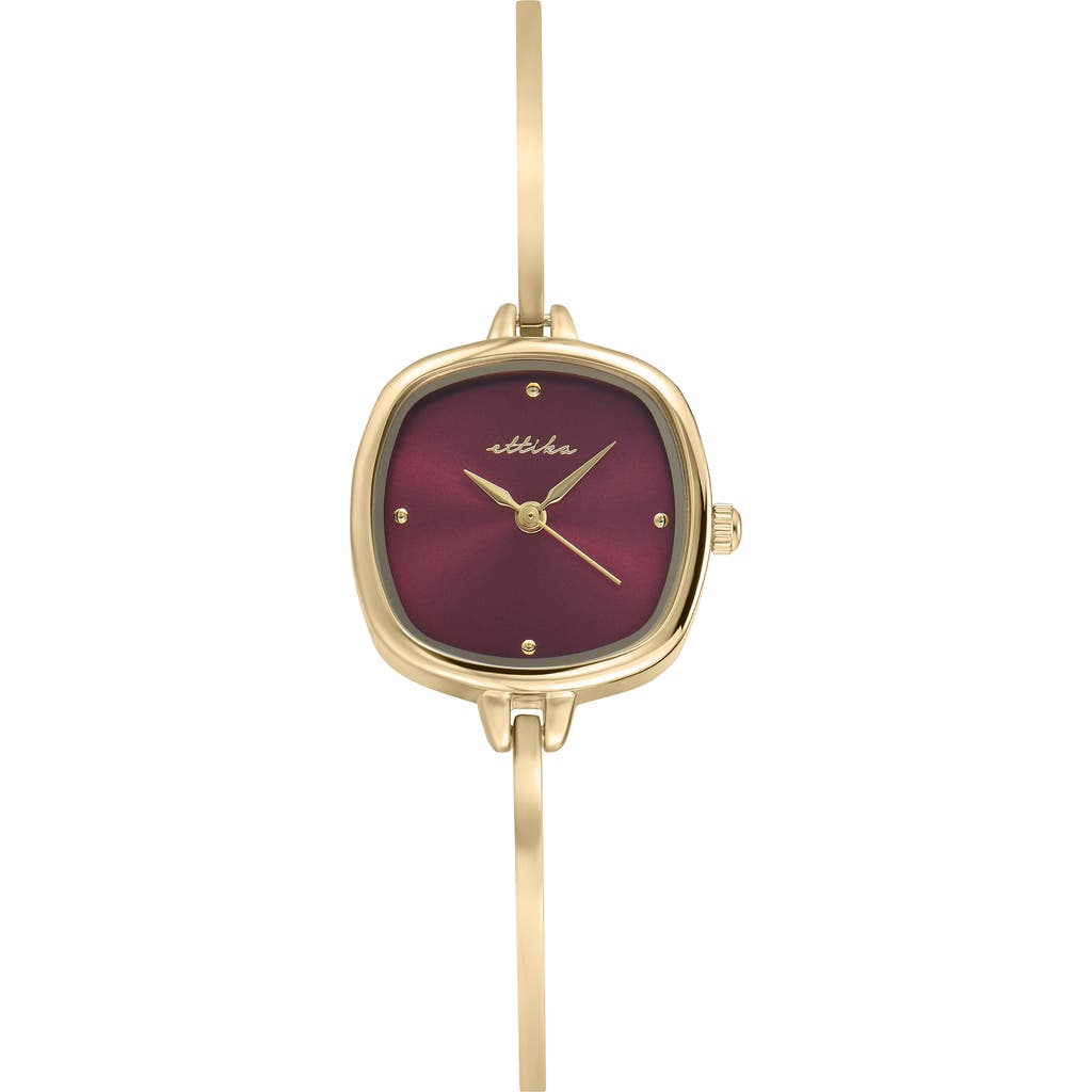 Ettika Square Case Slim Strap Watch In Burgundy
