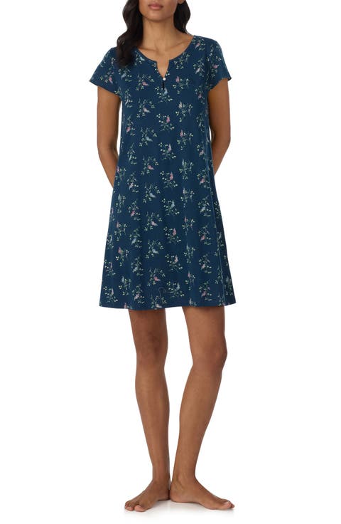 Print Short Sleeve Nightgown