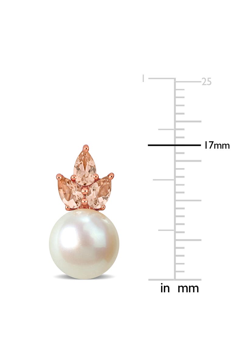 Pearl & Morganite Stud Earrings 14k, Alternate, color, Morganite