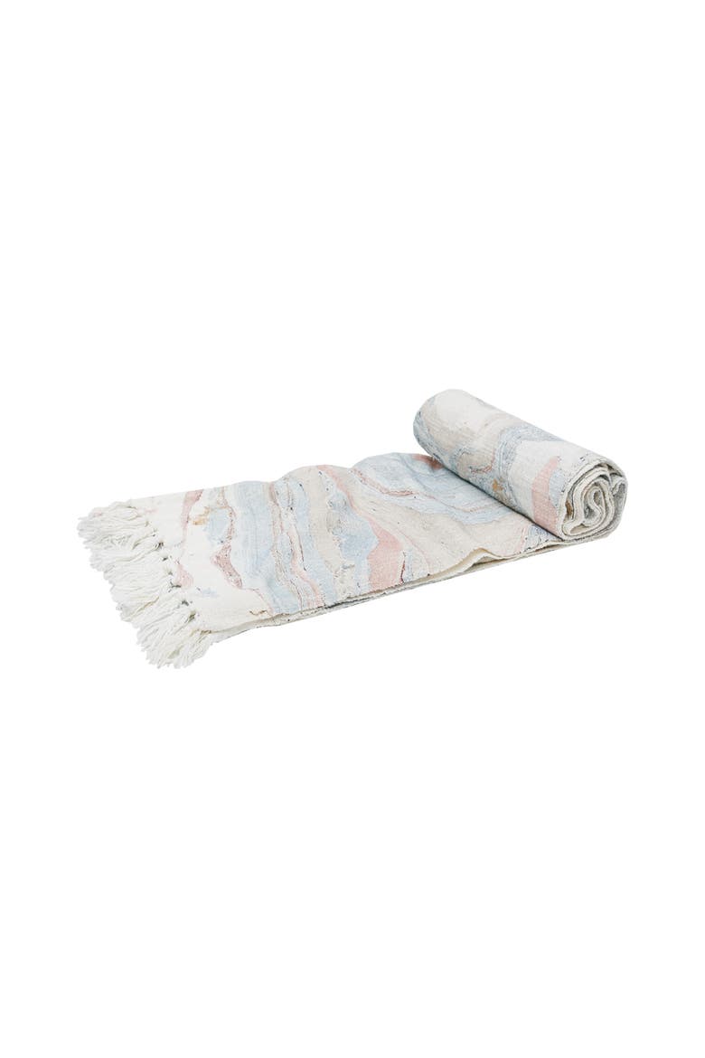 Marble Rose Quartz Accent Throw Blanket, Main, color, Pink