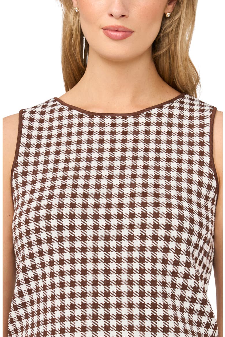 Gingham Jacquard Sweater Tank, Alternate, color, CHOCOLATE FUDGE