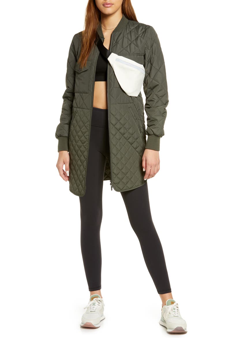 Quilted Recycled Polyester Jacket, Alternate, color, OLIVE