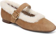 Sam Edelman Michaela Faux Fur Trim Mary Jane Flat