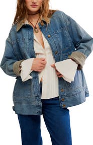 Free People Sweet Talk Denim Barn Jacket
