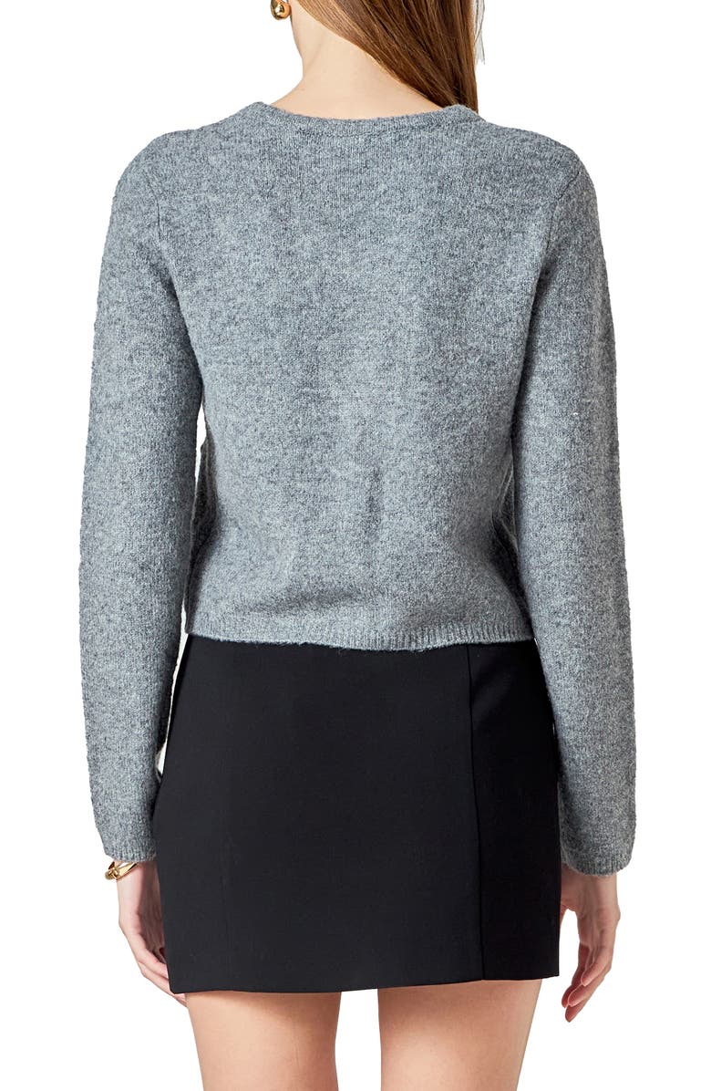 Endless Rose Button Front Cardigan, Alternate, color, Grey