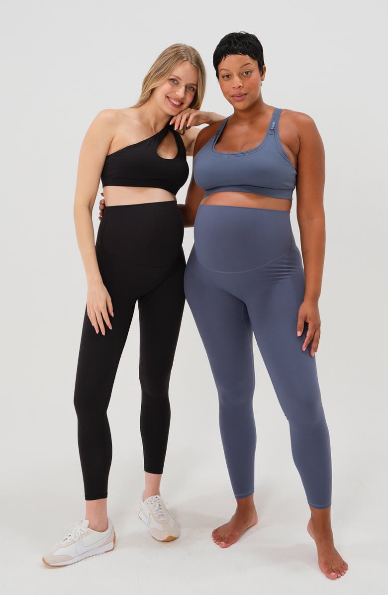 AXK Women's Athletic Maternity Legging with Scrunch Butt Design and Supportive Belly Band, Alternate, color, Black