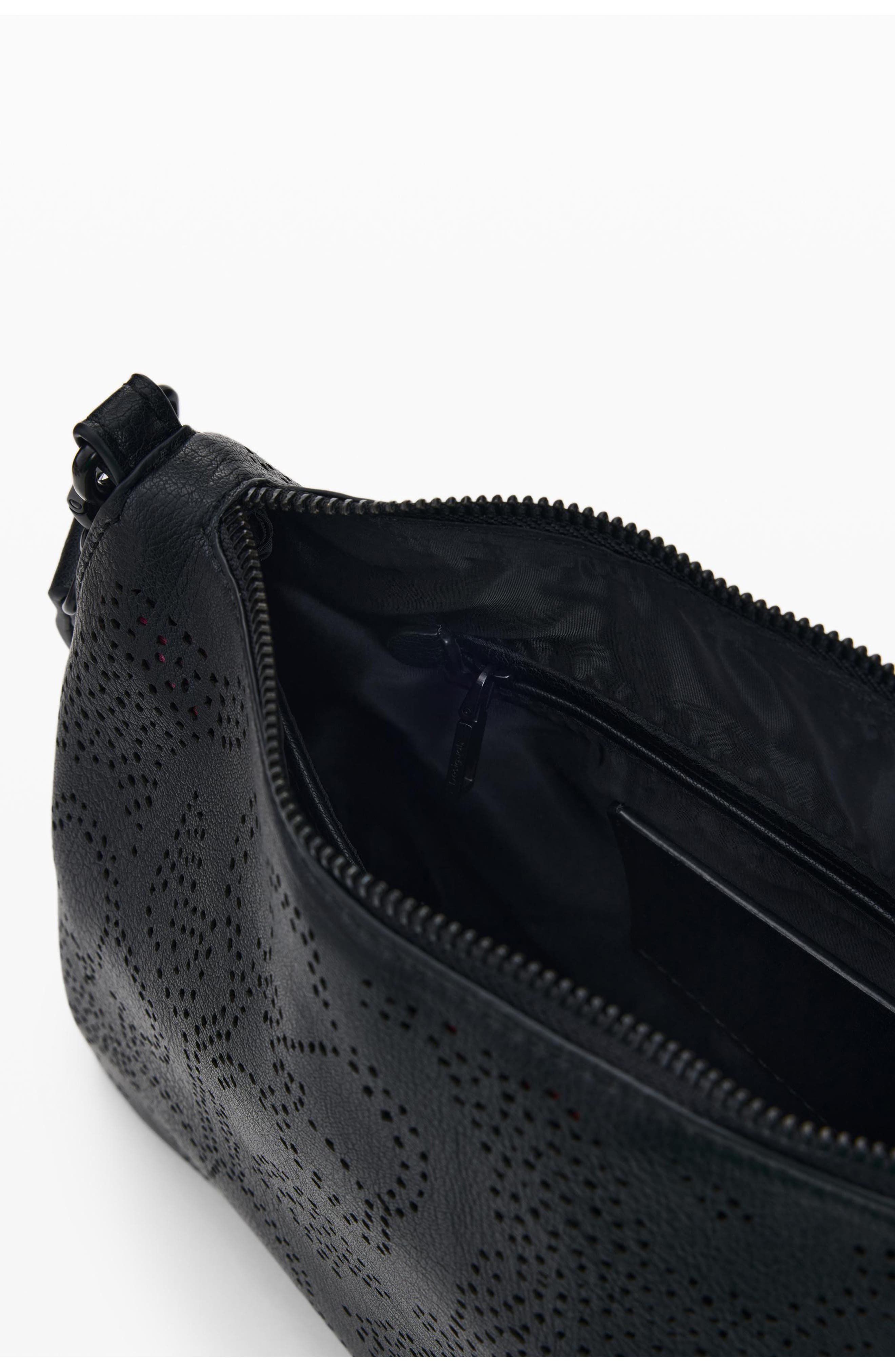 Desigual Floral Crossbody Bag, Alternate, color, Black